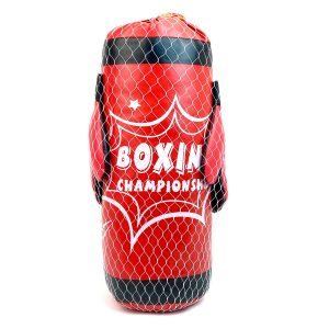 Felakasztható boxzsák boxkesztűvel gyerekeknek - piros - 50x21x21 cm (BBJ) - Image 7