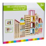 150 db-os készség fejlesztő fa építő játék textil tasakban (BB17245) (1)