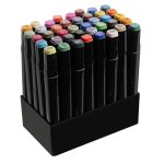 40 db-os kétoldalú színes filctoll készlet fekete tolltartóban (BB14104) (10)