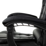 Ergonomikus, hátradönthető irodai forgószék lábtartóval – fekete műbőr (BB16224) (7)