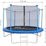 Kerti trambulin biztonsági hálóval – 244 cm – kék (BB7982) (1)
