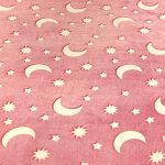 Sötétben világító takaró csillag mintával – rózsaszín – 130 x 150 cm (9)