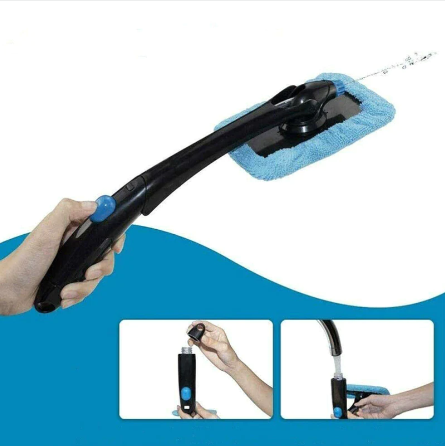 11Csuklófejes ablak, – és szélvédőtisztító beépített adagoló flakonnal – 2 db mikroszálas törlőhuzattal, összehajtható nyéllel