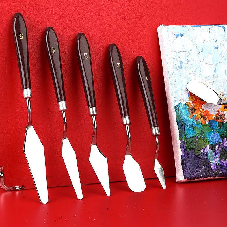 5 db-os profi festőkés készlet – acél spatula készlet különböző méretekben (BB-17696) (13)