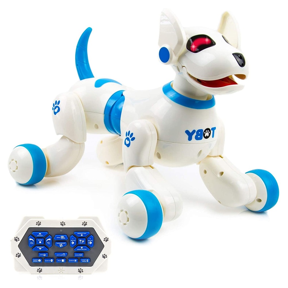 Beszélő, játszó, táncoló, éneklő távirányítós robot kutya – távirányítóval vezérelhető, kék