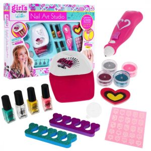 Girl’s Creator kreatív körömfestő szett - csillámporokkal, körömlakkokkal, körömszárítóval, szív alakú körömreszelővel (FX) (BBJ) - Image 1