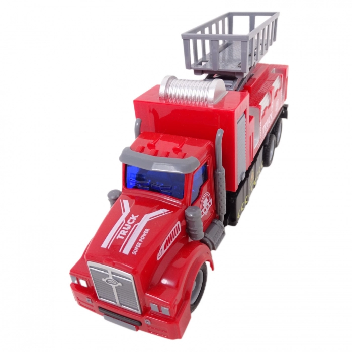 Emelőkosaras tűzoltóautó távirányítóval és fényhatásokkal (BBJ)4