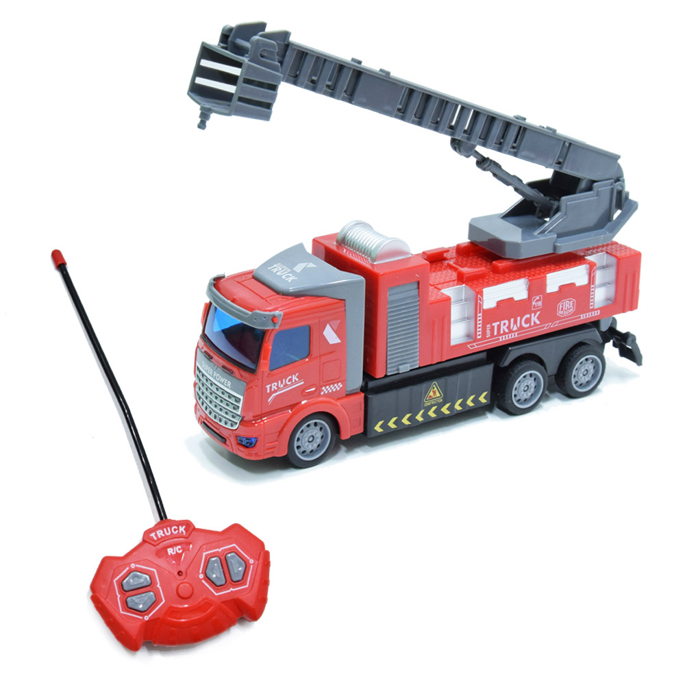 Távirányítós, világító tűzoltóautó kihajtható emelődaruval (BBJ) (2)