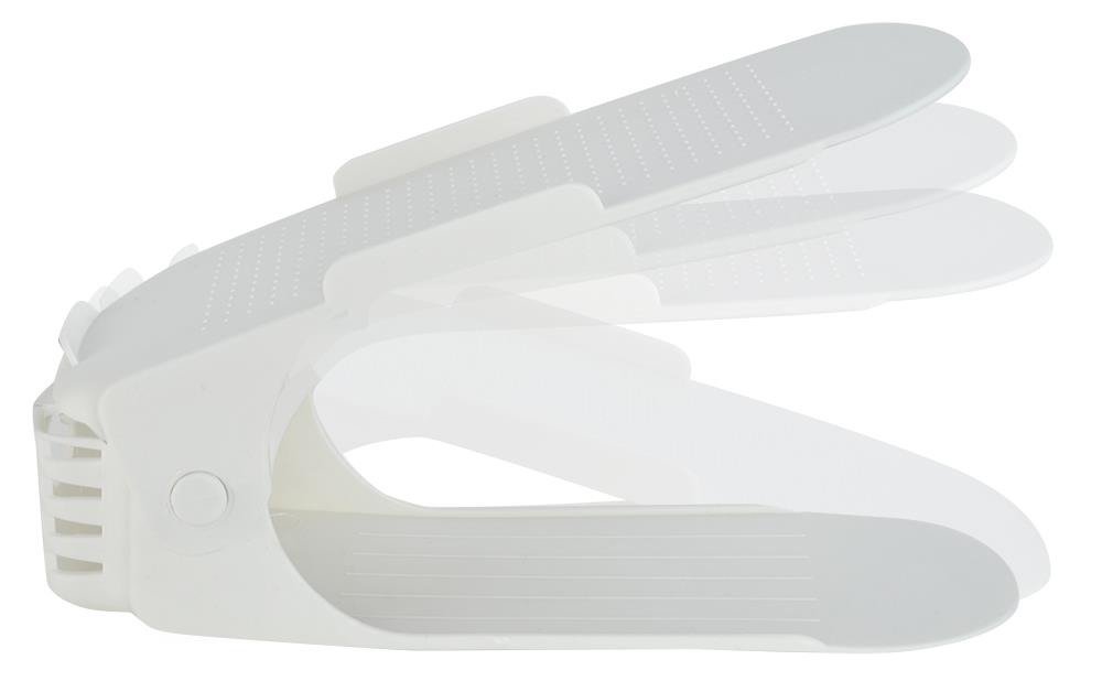 Helytakarékos, csúszásgátlós állítható cipőrendező 1 pár cipőhöz – 26cm x 10cm x 11-18cm, fehér szín (BB-5609) (7)