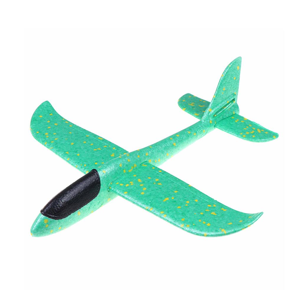 Könnyen összeszerelhető, hungarocellből készült repülőgép játék, nagy repülési távolsággal – 49 cm, zöld (BB