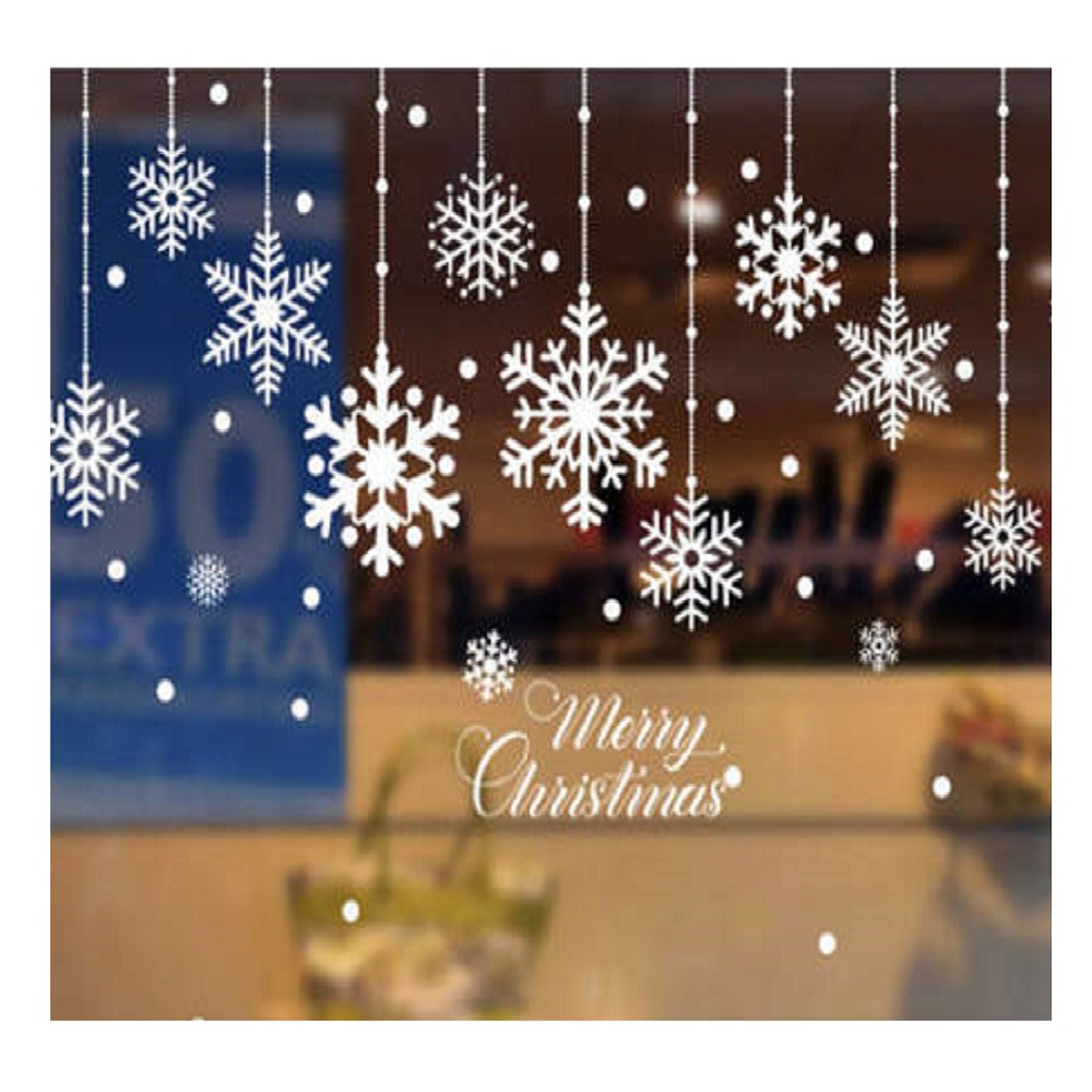 Öntapadós karácsonyi dekor matrica, ablakra, tükörre, csempére – 50cm x 33cm – fehér (BB-20311)