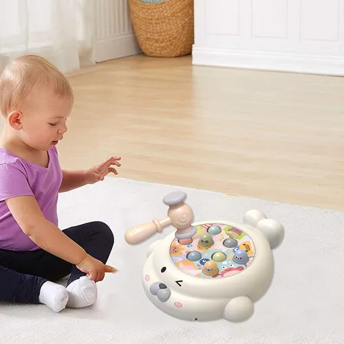 Vakondos készségfejlesztő játék babáknak fakalapáccsal (55)