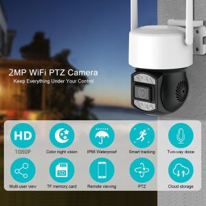 Telefonról vezérelhető PTZ02 WIFI-s biztonsági kamera - mozgásérzékelős, 360°-ban forgatható, időjárásálló - fekete - JE-A9 (BBV) - Image 3