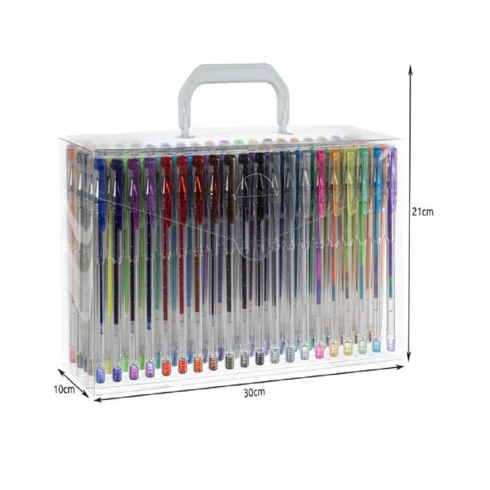 140 darabos színes zselés toll készlet – 4 féle árnyalattal, praktikus hordozható tokban (BB-16708) (8)