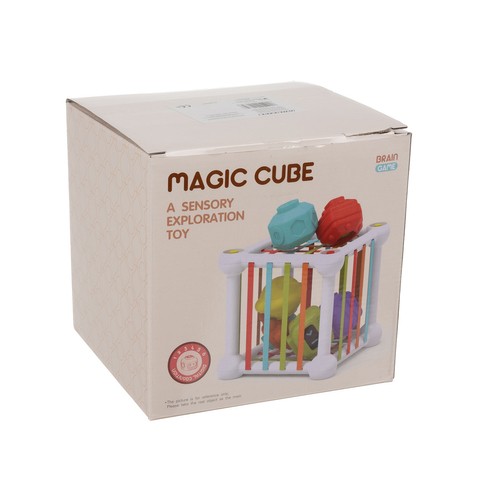 Kruzzel kézügyességfejlesztő kocka gyerekeknek-, és babáknak – 6 db színes formával (BB-20377) (5)