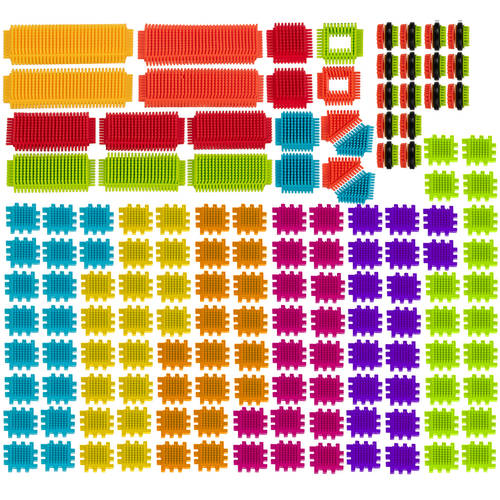 Oktató, logikai, készségfejlesztő tüskés építőelemek gyerekeknek – 192 színes elemmel (BB-20376) (10)