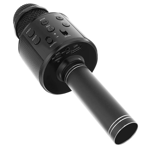 Vezeték nélküli Bluetooth Karaoke mikrofon beépített hangszóróval – fekete (BB-8995) (14)