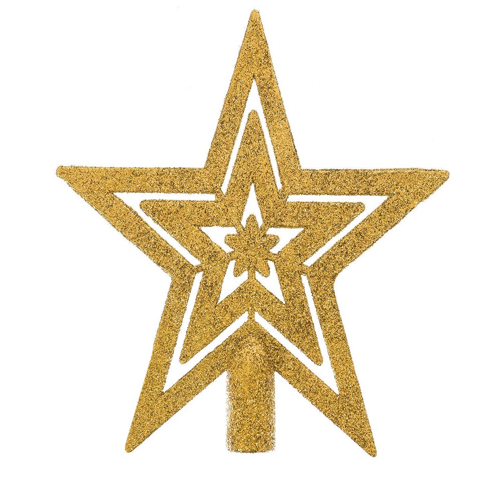 101 darabos karácsonyfadísz készlet – különböző gömbökkel, csillag alakú csúcsdísszel – arany (BB-114299 (4)