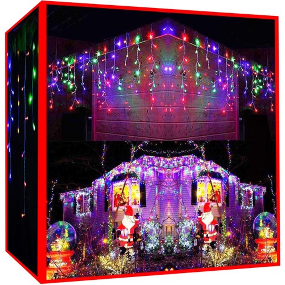 300 LED-es karácsonyi fényfüggöny kül-, és beltérre – 12 méter, színes (BB-11438) (1)