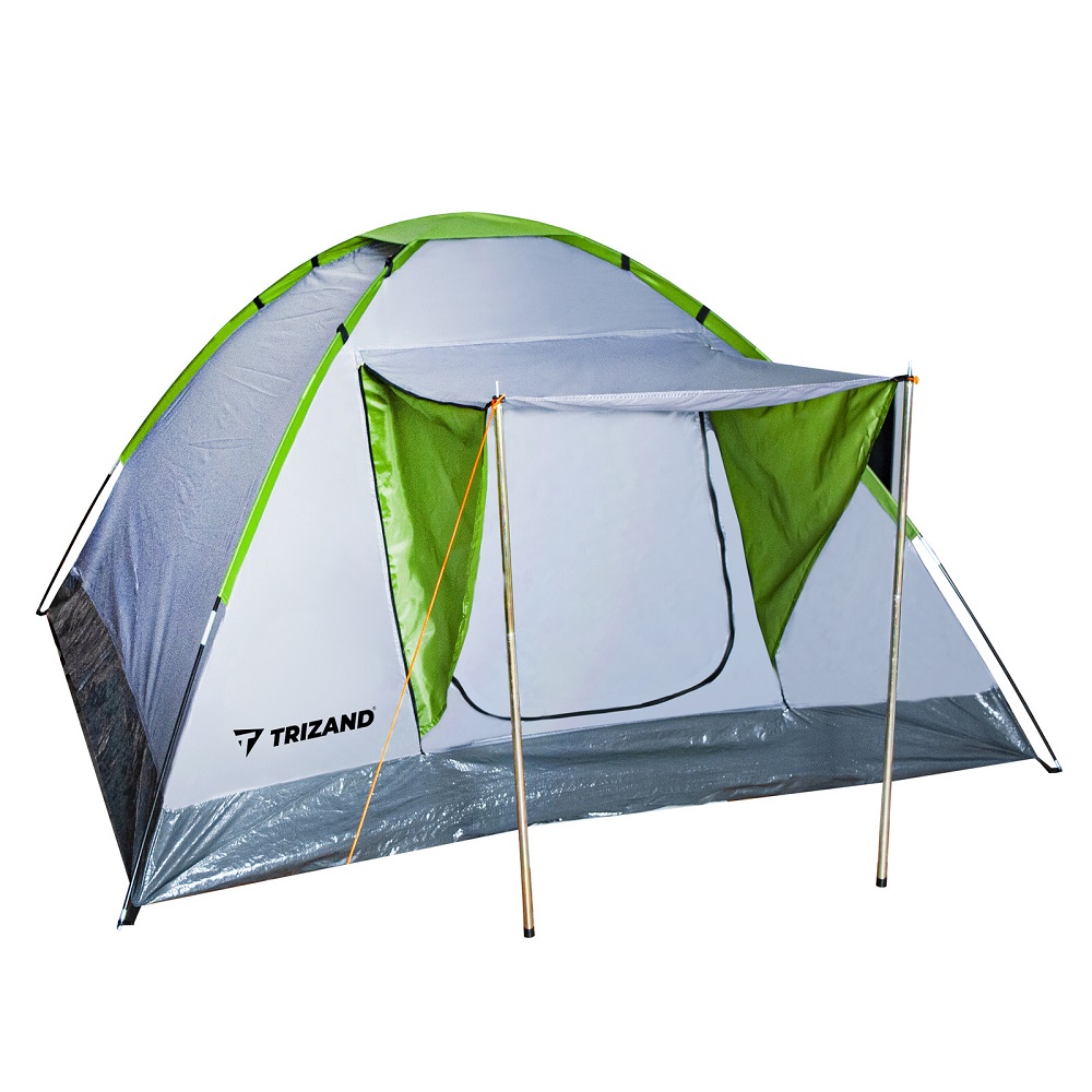 4 személyes vízálló, tágas kemping turista sátor – előtetővel, szúnyoghálóval és szellőzőrendszerrel (BB-10120) (10)