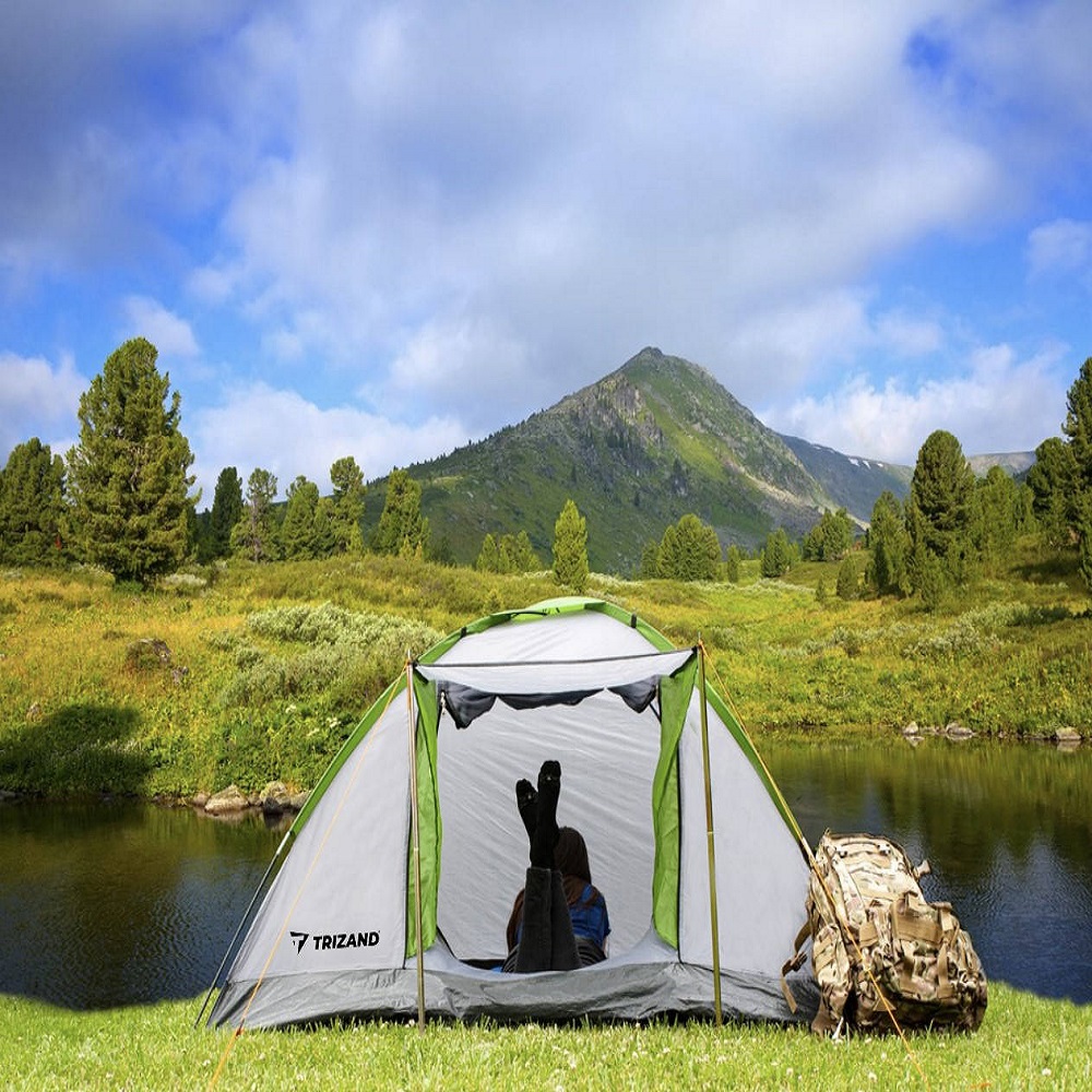 4 személyes vízálló, tágas kemping turista sátor – előtetővel, szúnyoghálóval és szellőzőrendszerrel (BB-10120) (4)