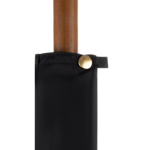 Nagy méretű, összecsukható esernyő elegáns fa nyéllel és tároló huzattal – 145 cm, XXL méret, fekete (BB-19367) (6)
