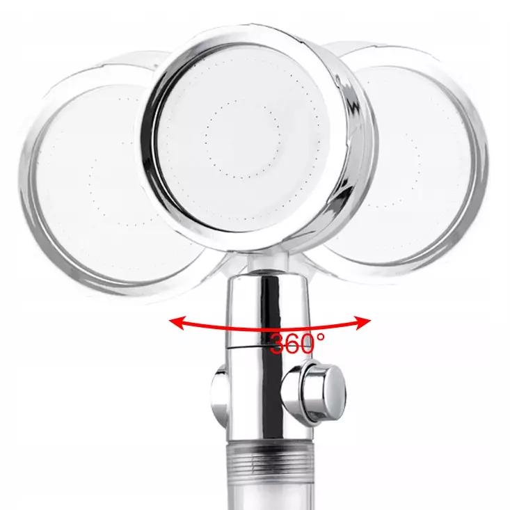Víztakarékos turbóventilátoros masszázs zuhanyfej – 360°-ban forgatható fej (BB-20883) (9)