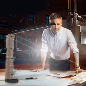 FT-18 kihajtható munkalámpa 7 világítási móddal, 3600mAh tölthető akkumulátorral és telefontartóval - szerelés közben mágnessel rögzíthető (BBV) - Image 2
