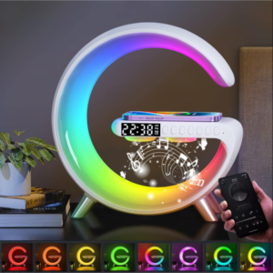 G63 Multifunkciós szórakoztató állomás – Bluetooth hangszóró, vezeték nélküli töltő, RGB LED party fény és éjszakai lámpa – 10W (BBV) - Image 2