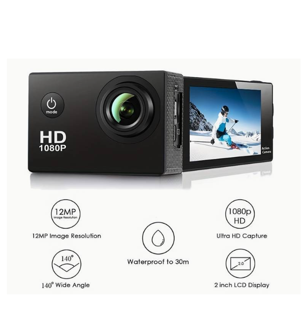 FULL HD vízálló sportkamera 1080P 3