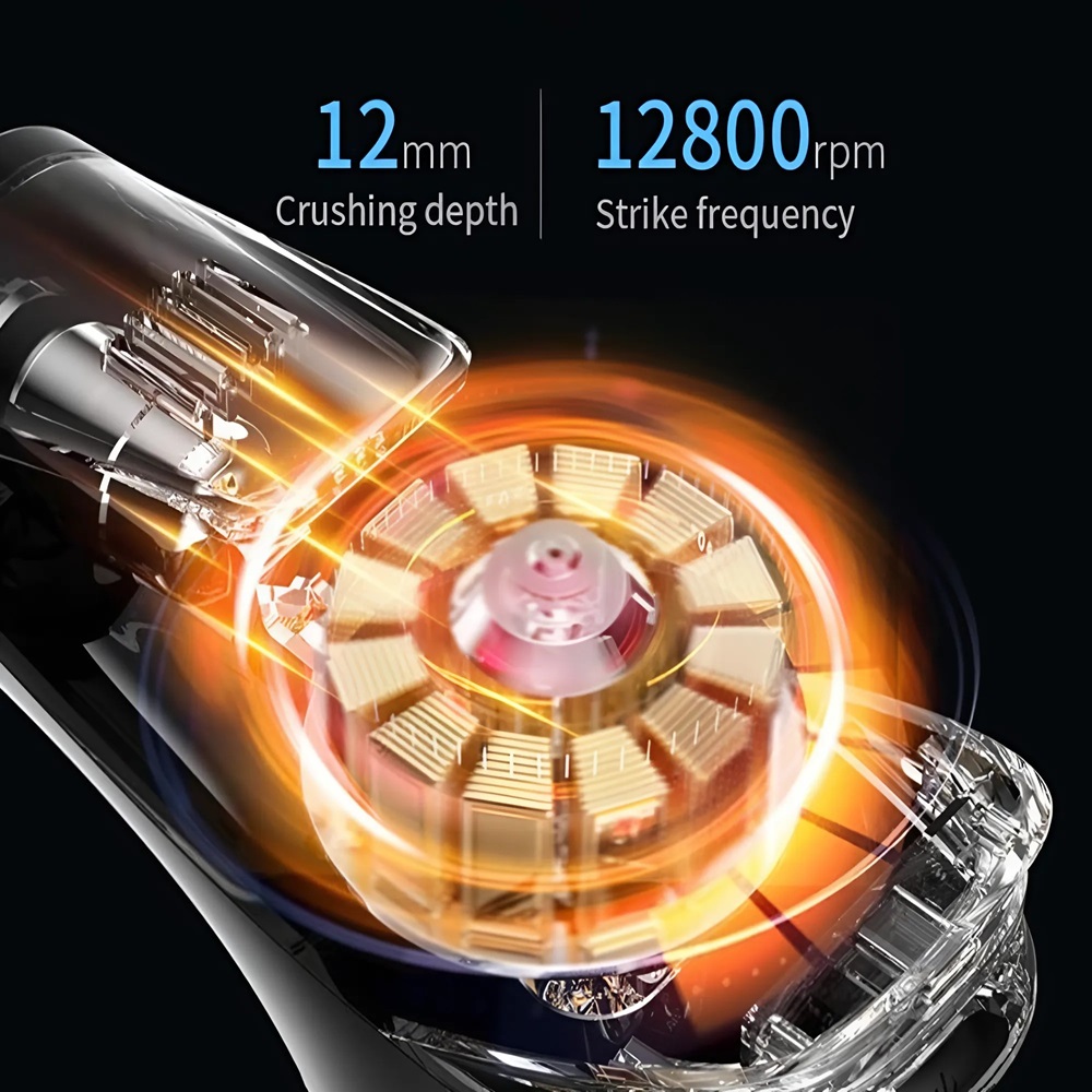 Intenzív kézi akkumulátoros izommasszírozó – 8 sebességfokozat és 5 darab masszázsfejjel a fájdalom enyhítésére 5