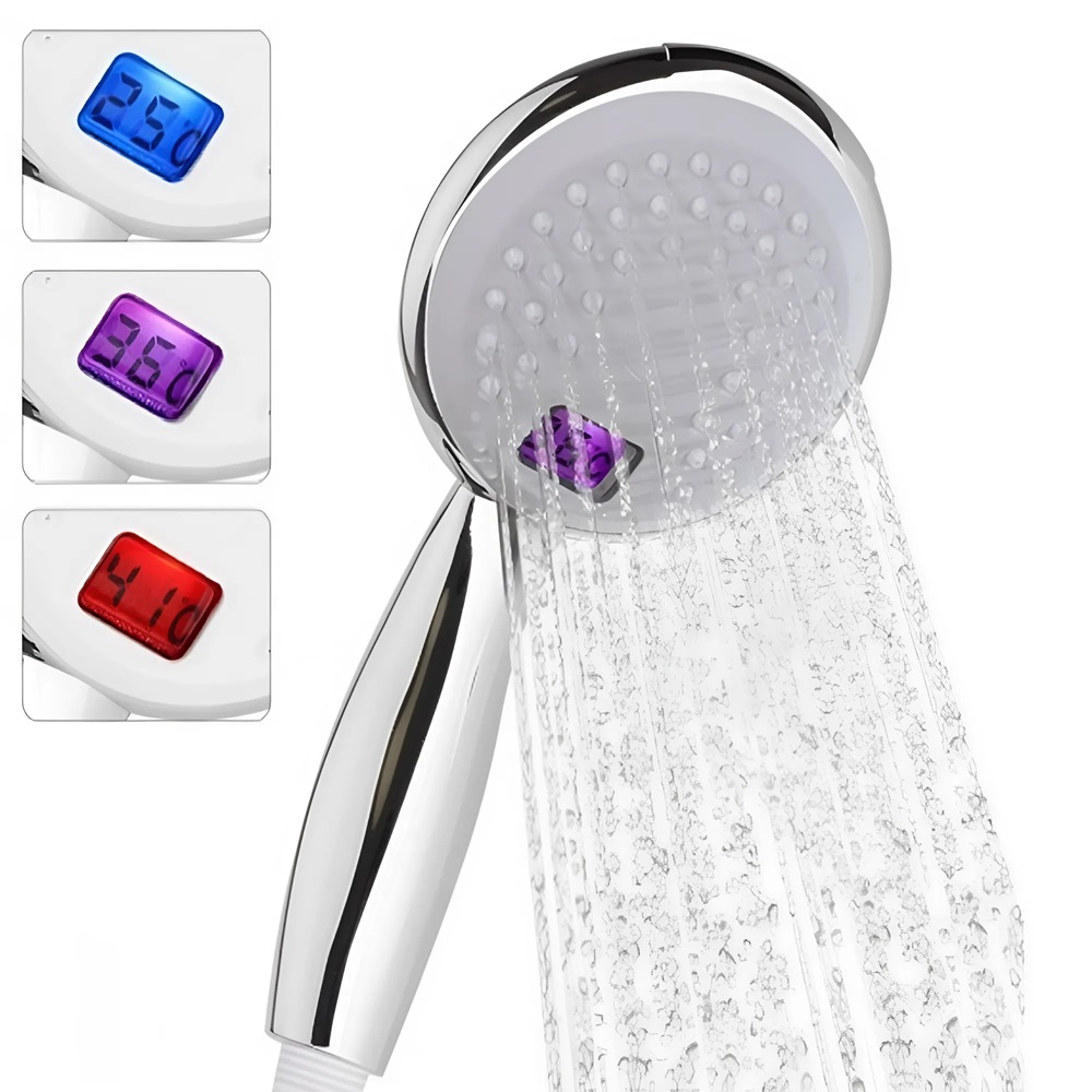 LCD kijelzős víztakarékos zuhanyfej beépített hőmérővel – Intelligens vízkezelés és pontos hőmérséklet-ellenőrzés (BBV) 2