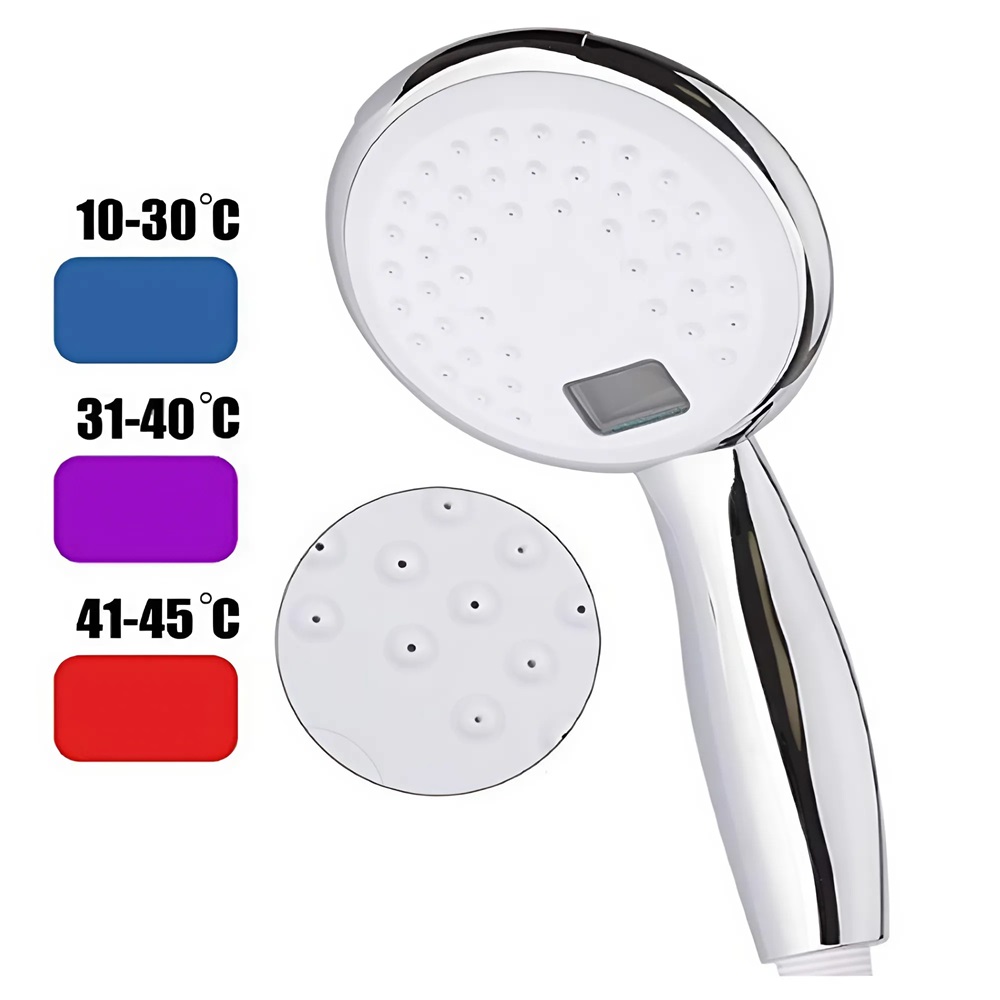 LCD kijelzős víztakarékos zuhanyfej beépített hőmérővel – Intelligens vízkezelés és pontos hőmérséklet-ellenőrzés (BBV) 5