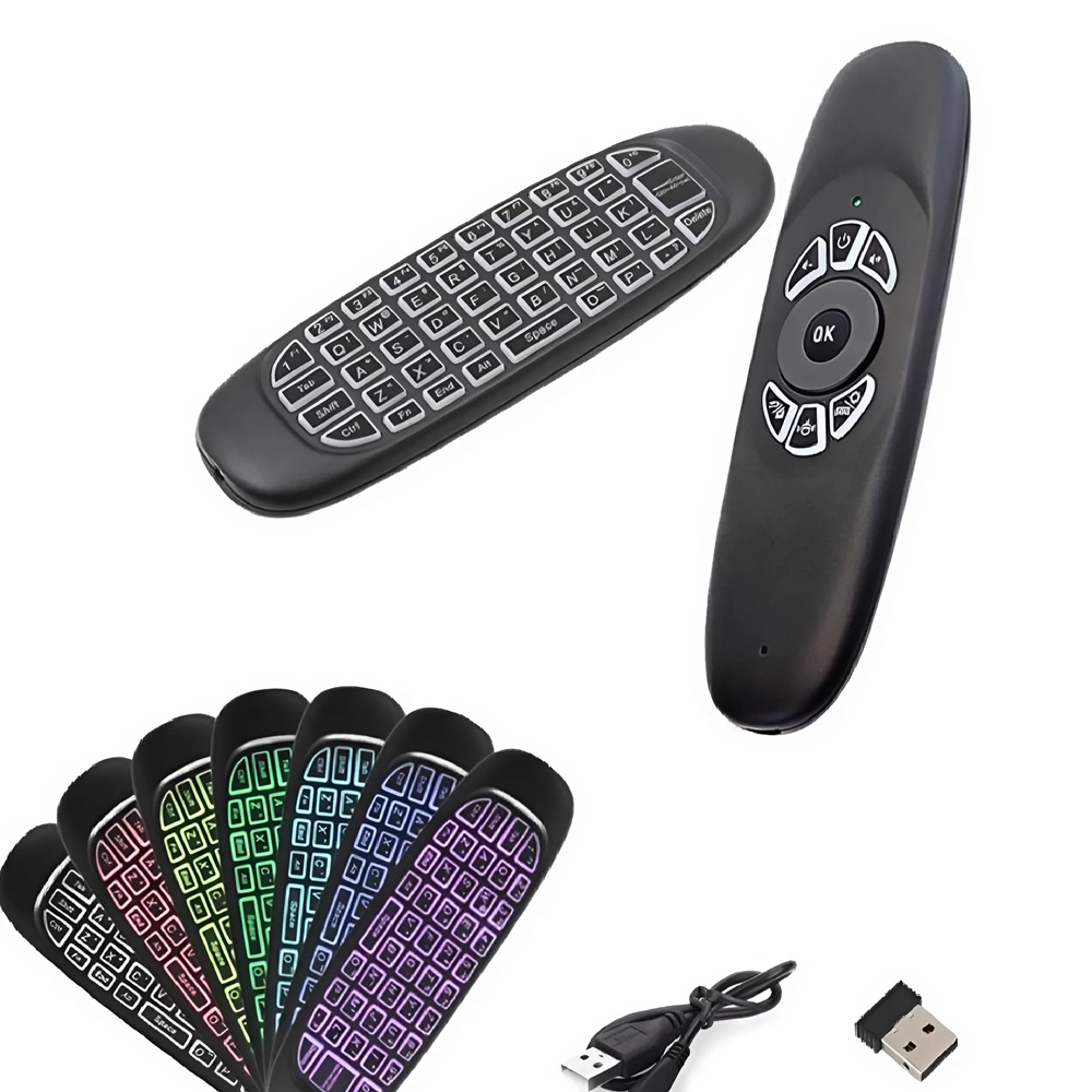Univerzális vezeték nélküli mini billentyűzet és egér távirányító – tökéletes megoldás TV-hez és okos eszközökhöz