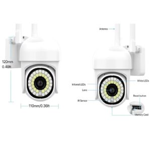 1+1 WiFi IP kamera 360°-ban forgatható, FULL HD éjjellátó, mozgásérzékelővel, kétirányú hanggal, beltéri és kültéri biztonsághoz (BBV) - Image 7