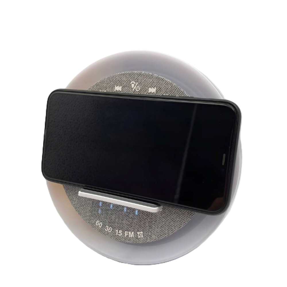 OKOP multifunkciós ébresztőóra bluetooth hangszóróval – RGB LED fény, és vezeték nélküli töltés 10W KP-575 (BBJH)12