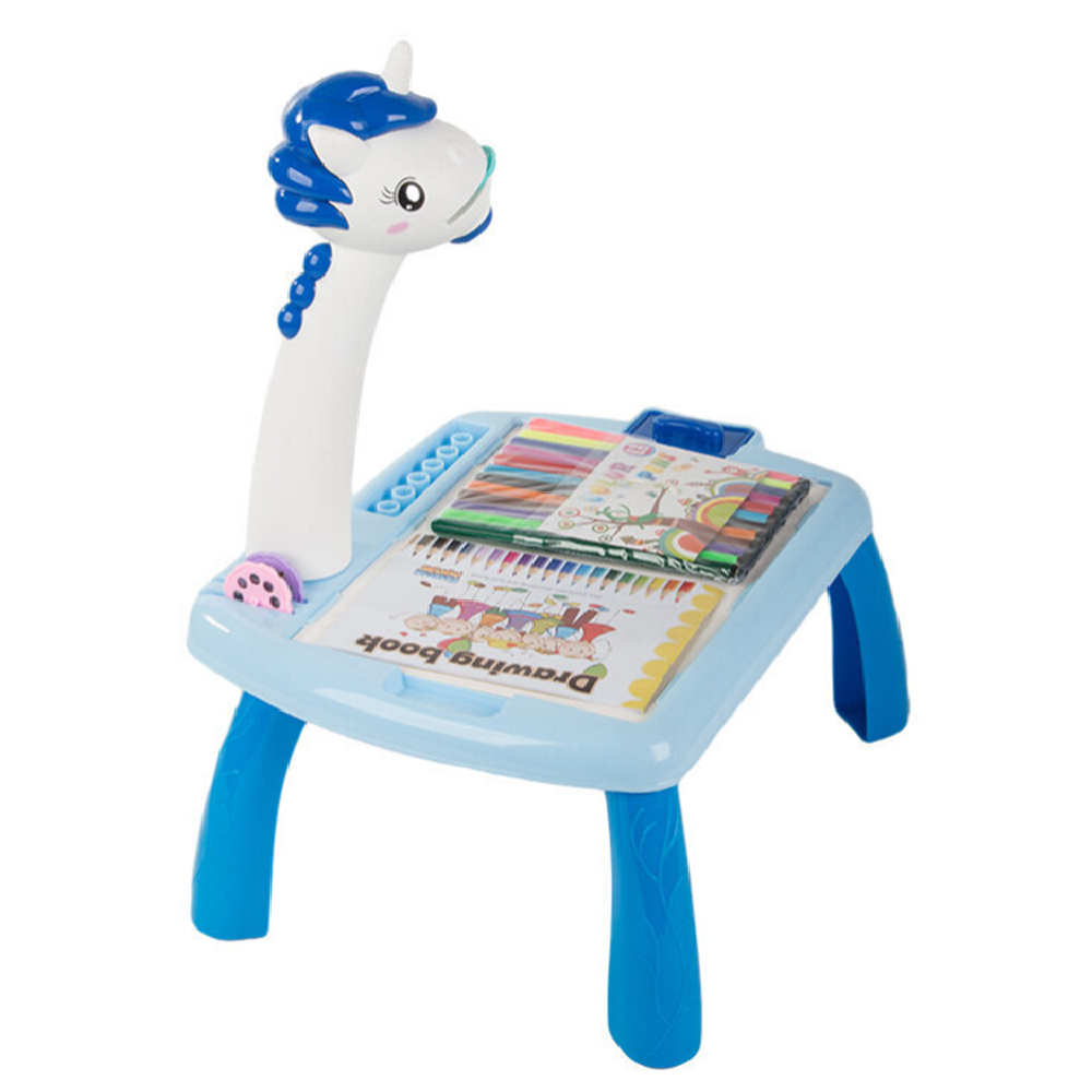 Unikornisos, zenélő, kivetítős rajzasztal színes filcekkel (BBJ)10