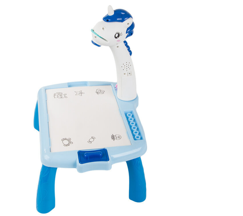 Unikornisos, zenélő, kivetítős rajzasztal színes filcekkel (BBJ)56