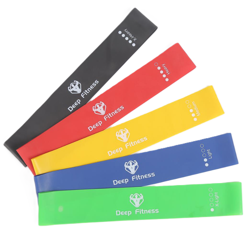 5 darabos elasztikus edzőszalag készlet – különböző erősségű gumis fitnesz szalagok otthoni edzéshez, nyújtáshoz és rehabilitációhoz (BLLV)3