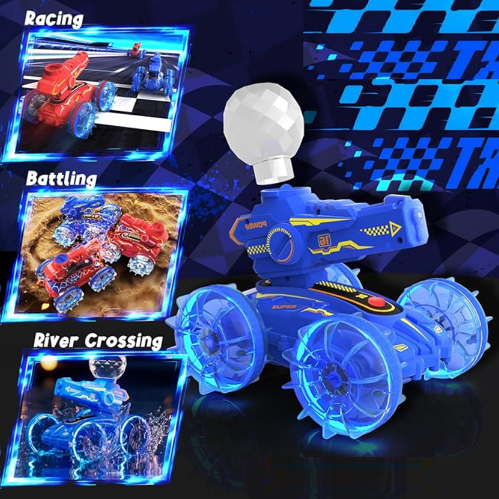 Kétéltű 4WD távirányítós kaszkadőr autó – 2,4 GHz-es, 360°-ban forgatható vízi és szárazföldi RC autó gyerekeknek, tökéletes ajándék SL-062 (BBJ)8