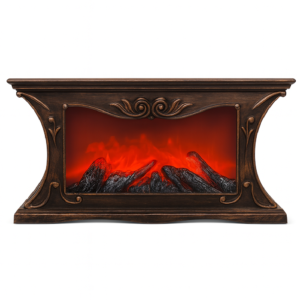 LED dekoratív díszkandalló lángeffekttel – valósághű lánghatású hangulatfény, 23×45cm -barna SP-90 (BBD) - Image 1