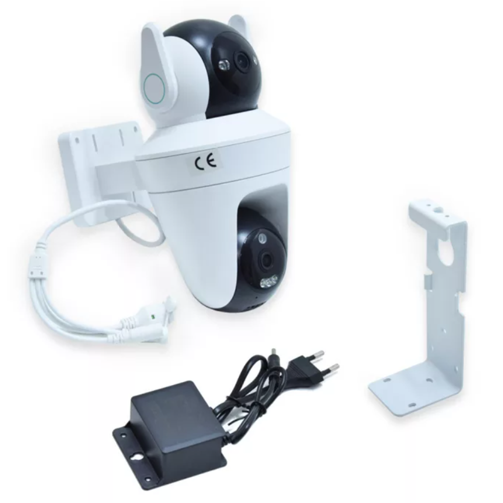 Dupla kamerás intelligens PTZ WiFi biztonsági kamera otthonra és irodába 8