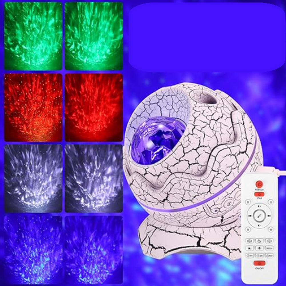 Galaxy fényprojektor bluetooth hangszóróval és fehér zajjal – LED csillag aurora dinoszaurusz tojás éjszakai fény gyerekszobába 10