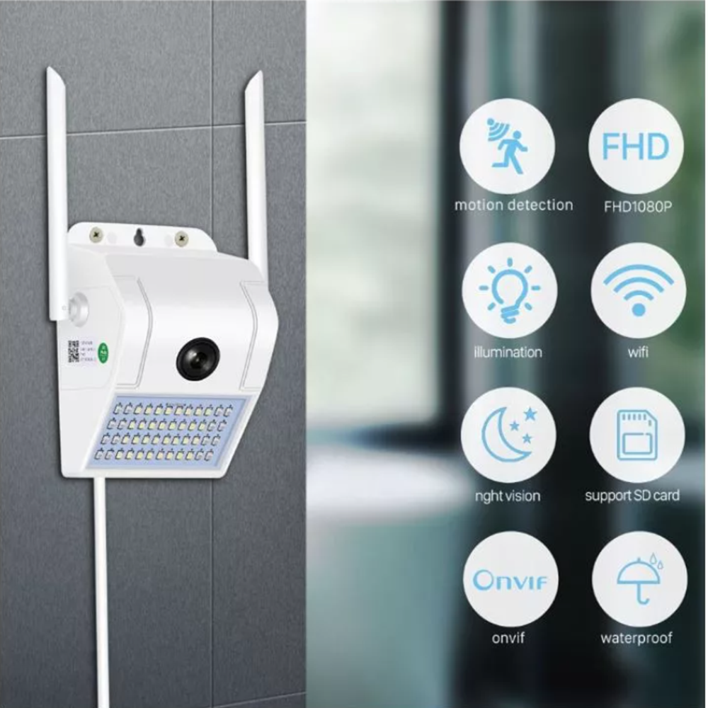Kültéri WiFi IP biztonsági kamera és lámpa – éjjellátó, vízálló biztonsági megoldás (BBV) 4