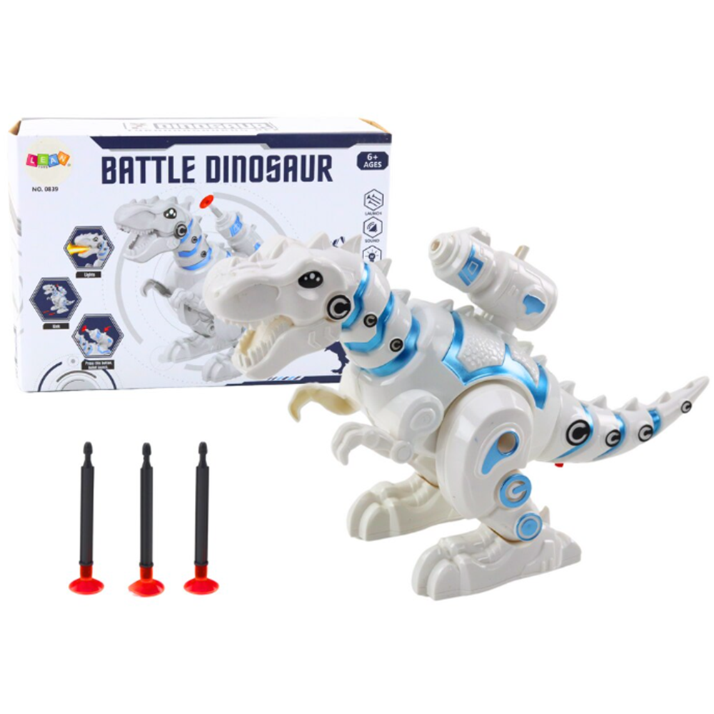 NeoRex interaktív robot dínó – fehér, fény- és hanghatásos játék 22,5×15,5×9 cm (BBJ) 7