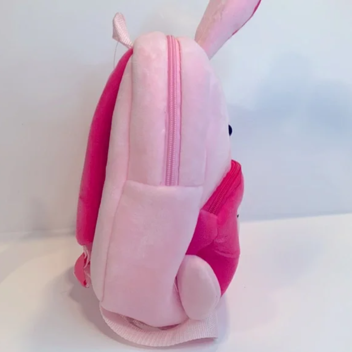 Rózsaszín nyuszi plüss hátizsák gyerekeknek óvodai és iskolai használatra (BBMJ) 4