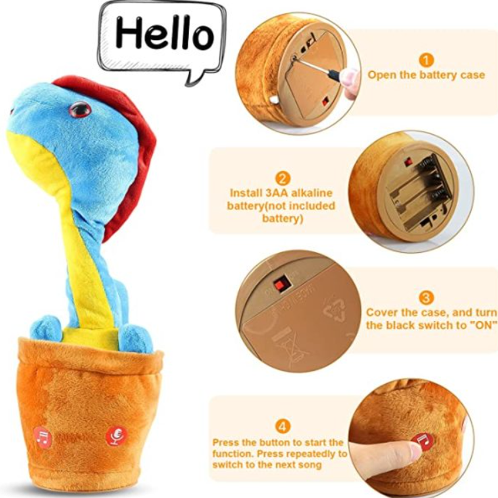 Visszabeszélő, zenélő, táncoló és éneklő plüss dínó (BBJ) 2