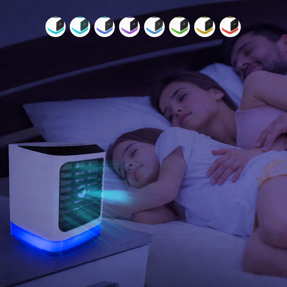 ArcticBreeze 4 az 1-ben hordozható léghűtő mini klíma – USB ventilátor és párásító 480 ml tartállyal, 3 sebesség, LED hangulatfény (BBV) 2