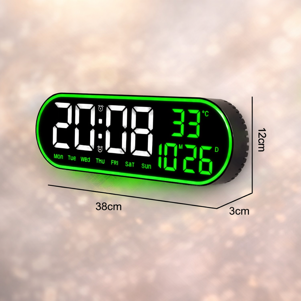 Digitális LED falióra GH8021 – nagy kijelzős, távirányítós elektronikus óra, modern design (BBD) 5