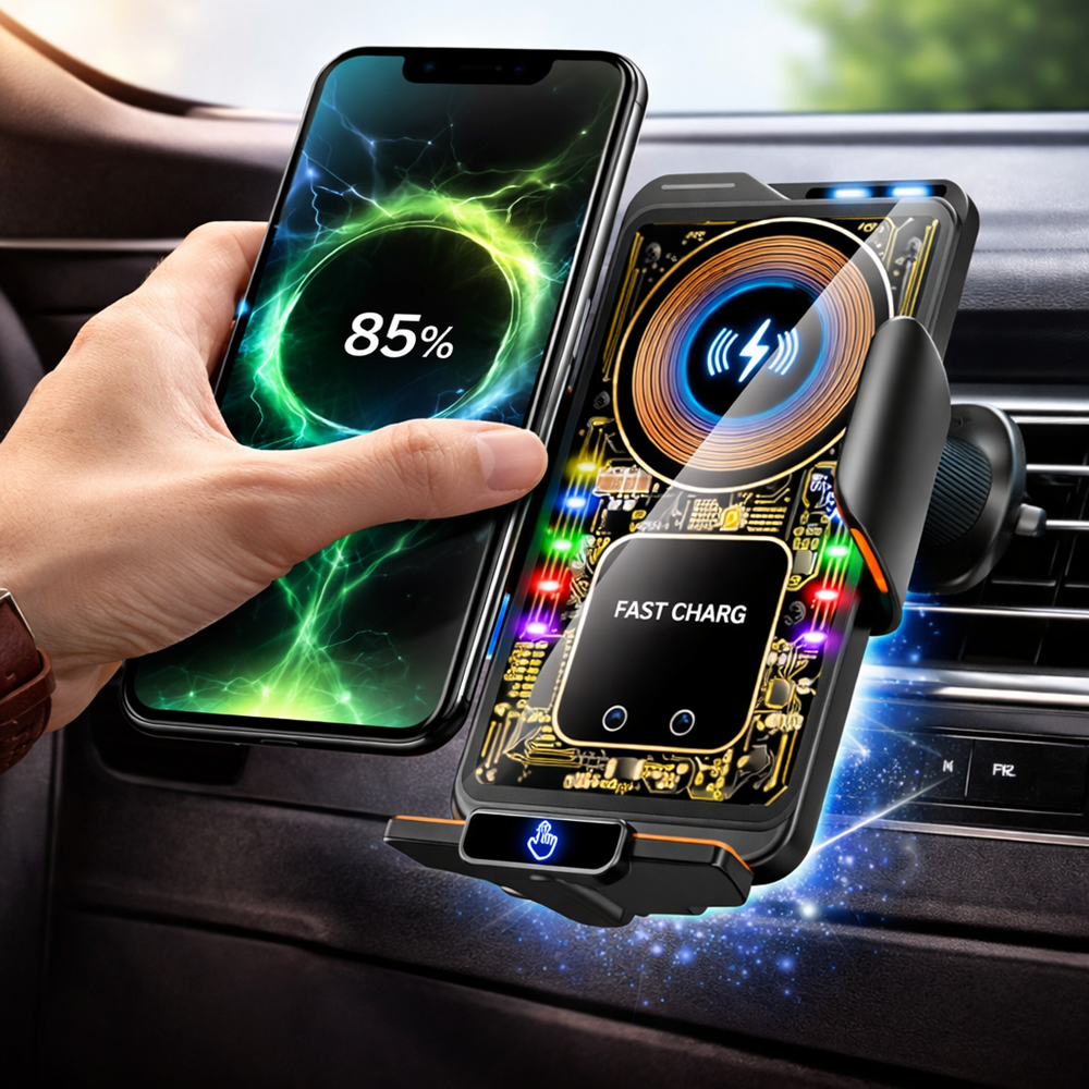 MagCharge Pro mágneses autós telefontartó gyorstöltéssel – vezeték nélküli töltő és univerzális mobil tartó adapterekkel (BBD) 2